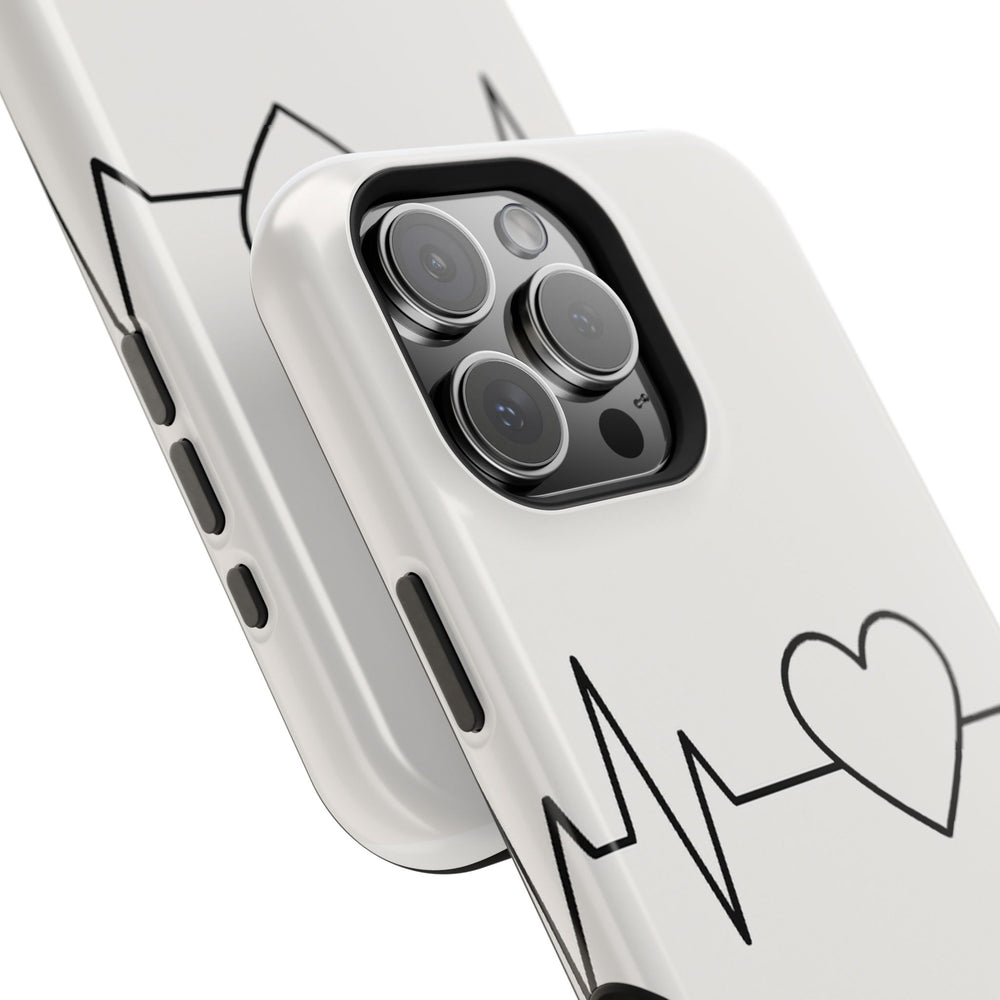 Heartbeat Magnetic Tough Cases White